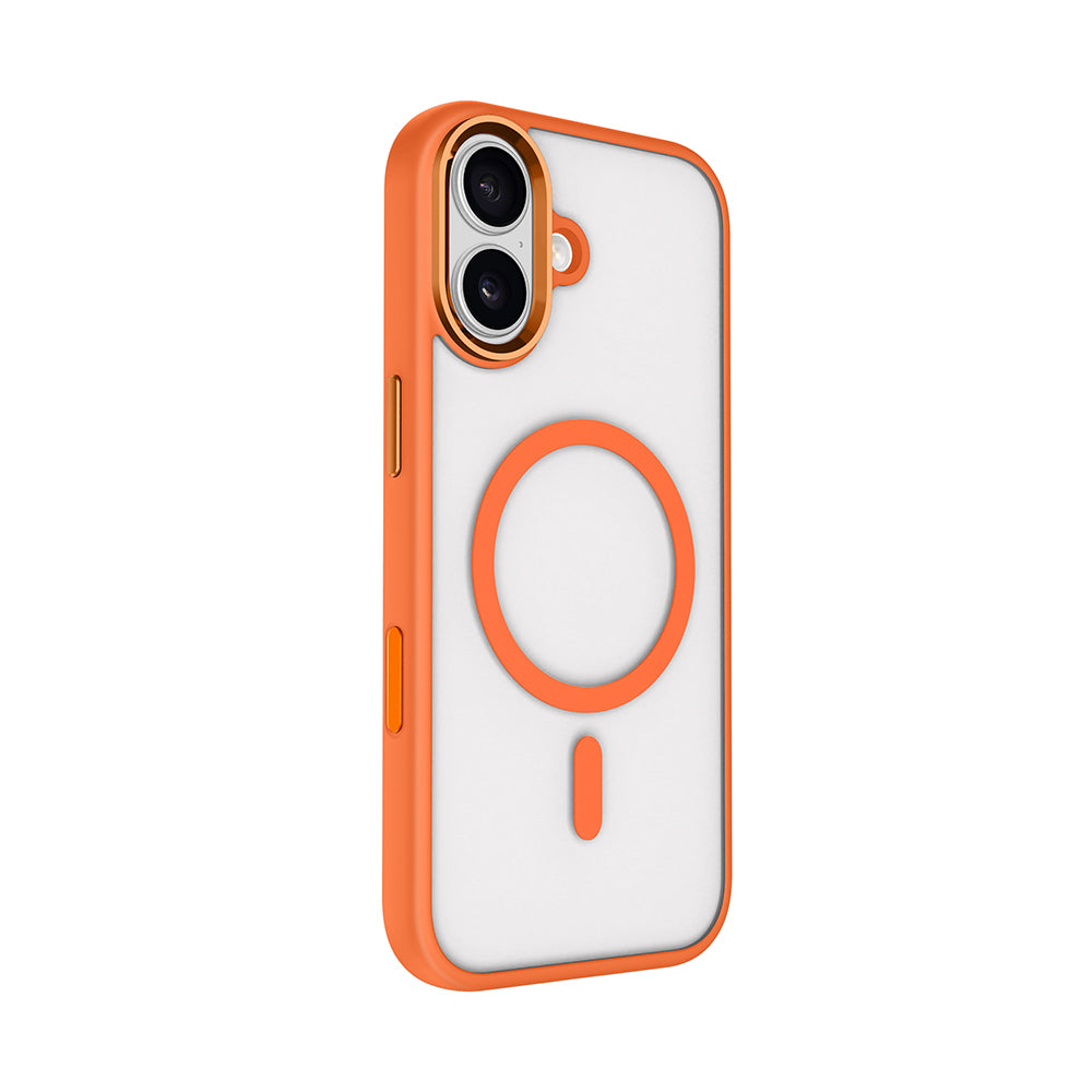 Apple iPhone 17 Kılıf Wireless Şarj Özellikli Zore Krom M-safe Silikon Kapak Lacivert