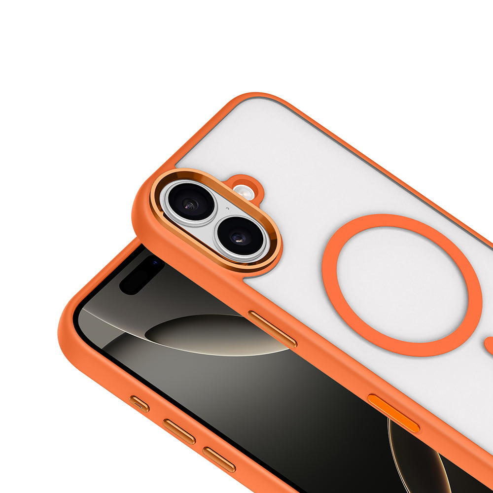 Apple iPhone 17 Kılıf Wireless Şarj Özellikli Zore Krom M-safe Silikon Kapak Lacivert