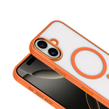 Apple iPhone 17 Kılıf Wireless Şarj Özellikli Zore Krom M-safe Silikon Kapak Gri