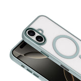 Apple iPhone 17 Kılıf Wireless Şarj Özellikli Zore Krom M-safe Silikon Kapak Turuncu
