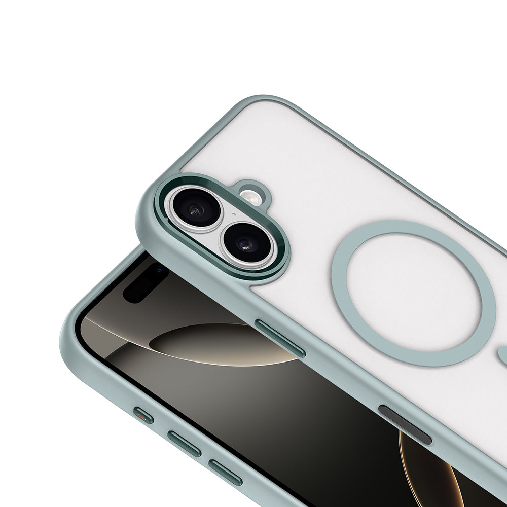 Apple iPhone 17 Kılıf Wireless Şarj Özellikli Zore Krom M-safe Silikon Kapak Desert Gold