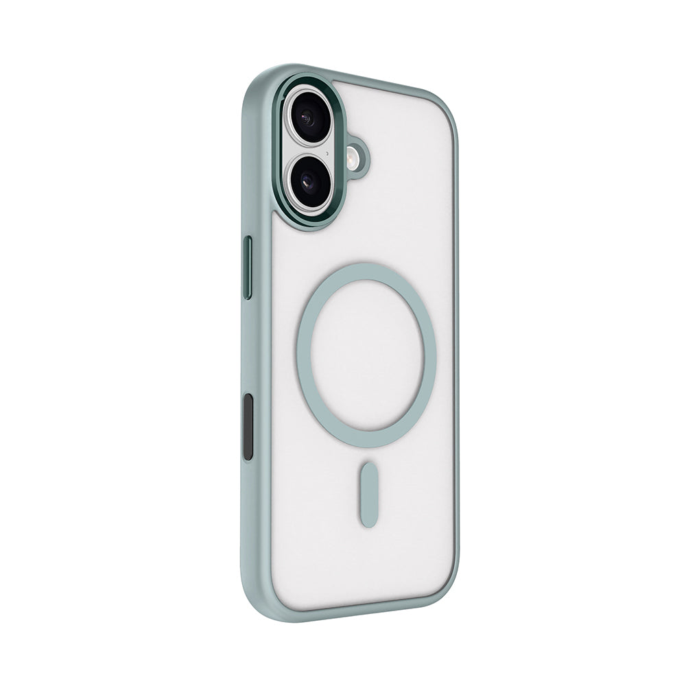 Apple iPhone 17 Kılıf Wireless Şarj Özellikli Zore Krom M-safe Silikon Kapak Lacivert