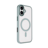 Apple iPhone 17 Kılıf Wireless Şarj Özellikli Zore Krom M-safe Silikon Kapak Lacivert