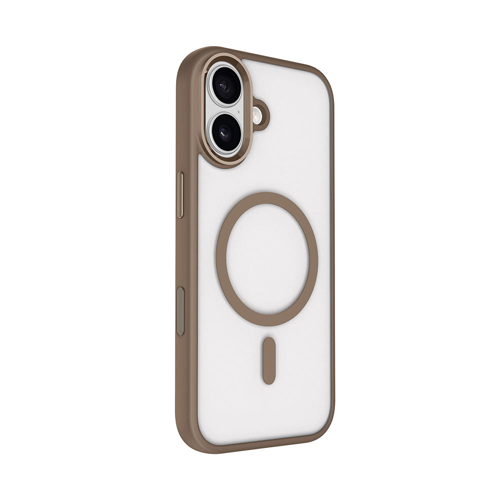 Apple iPhone 17 Kılıf Wireless Şarj Özellikli Zore Krom M-safe Silikon Kapak Gri