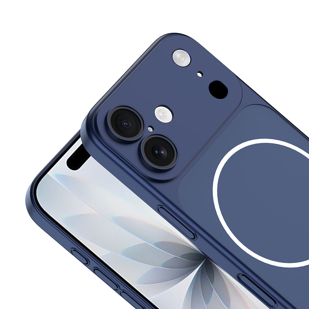 Apple iPhone 17 Kılıf Zore M-Safe Şarj Özellikli Kamera Korumalı Spark Kapak Turuncu