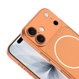 Apple iPhone 17 Kılıf Zore M-Safe Şarj Özellikli Kamera Korumalı Spark Kapak Turuncu