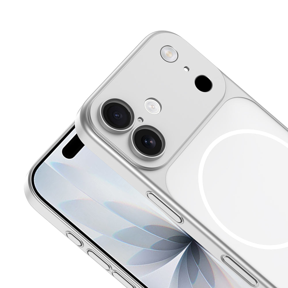 Apple iPhone 17 Kılıf Zore M-Safe Şarj Özellikli Kamera Korumalı Spark Kapak Turuncu