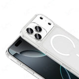 Apple iPhone 17 Pro Kamera Korumalı M-Safe Şarj Özellikli Şeffaf Zore London Sert PC Kapak Şeffaf