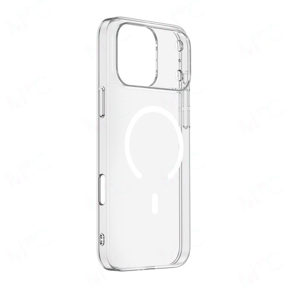 Apple iPhone 17 Pro Kamera Korumalı M-Safe Şarj Özellikli Şeffaf Zore London Sert PC Kapak Şeffaf