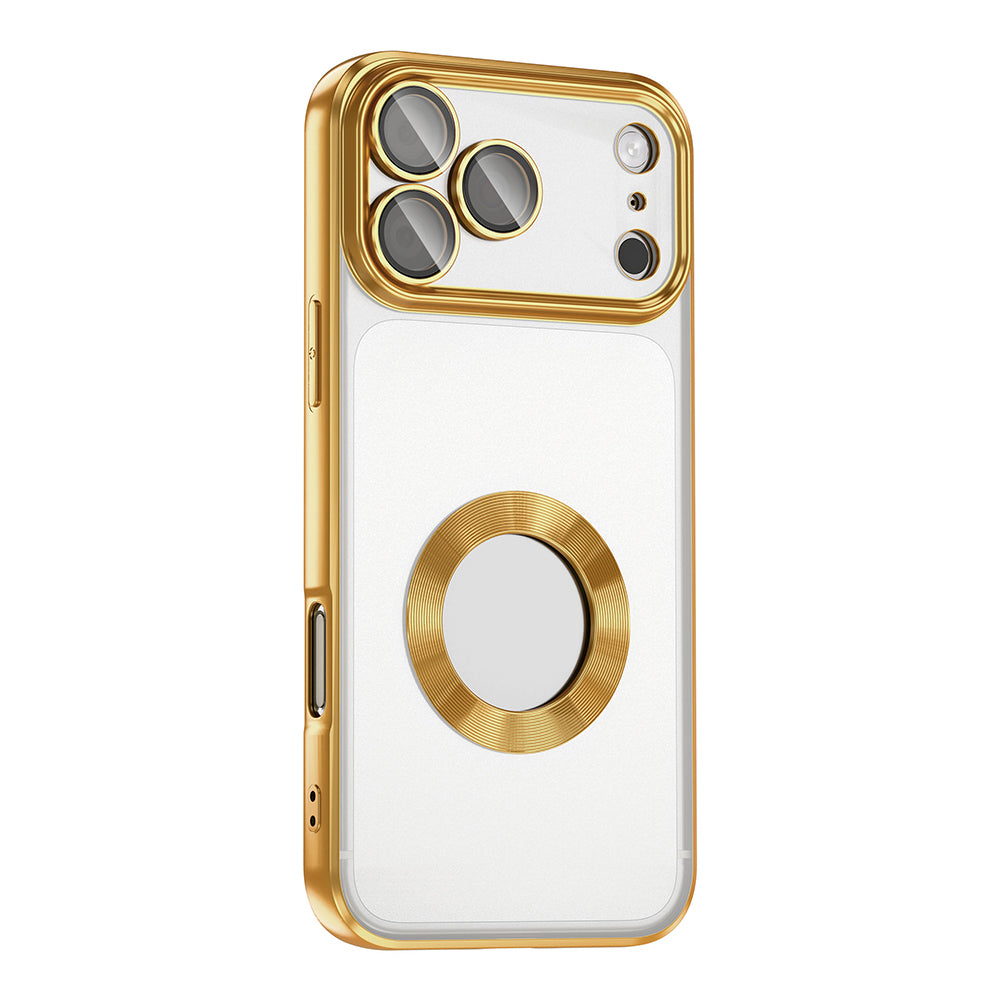 Apple iPhone 17 Pro Kılıf Kamera Korumalı Logo Gösteren Zore Omega Kapak Mavi