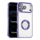 Apple iPhone 17 Pro Kılıf Kamera Korumalı Logo Gösteren Zore Omega Kapak Lila