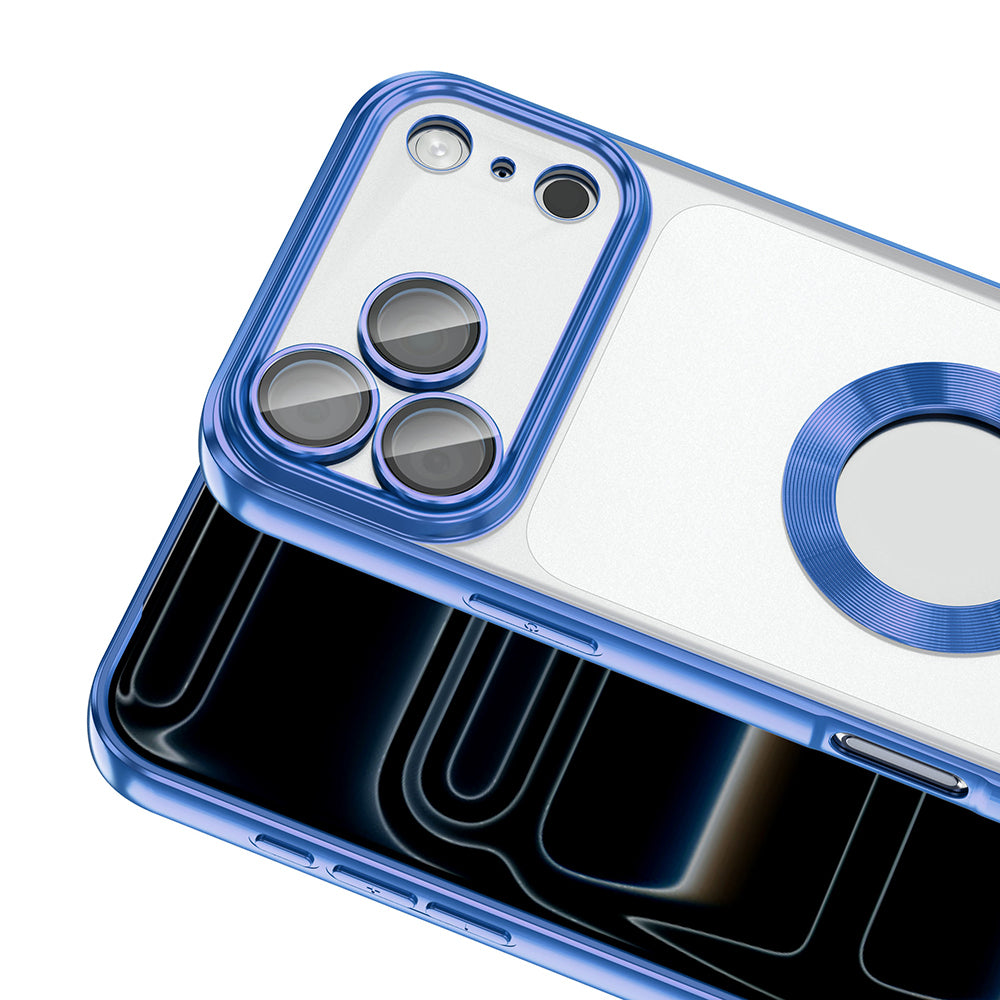 Apple iPhone 17 Pro Kılıf Kamera Korumalı Logo Gösteren Zore Omega Kapak Lila