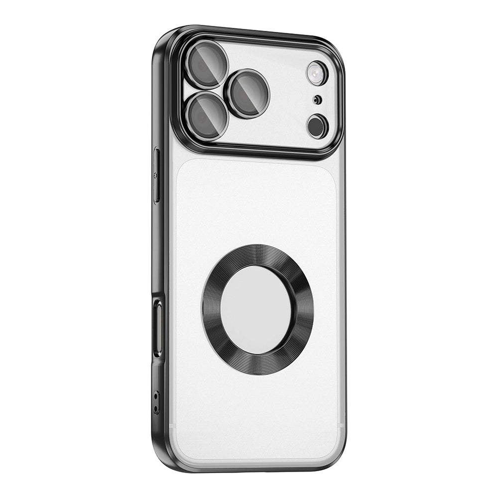 Apple iPhone 17 Pro Kılıf Kamera Korumalı Logo Gösteren Zore Omega Kapak Lila
