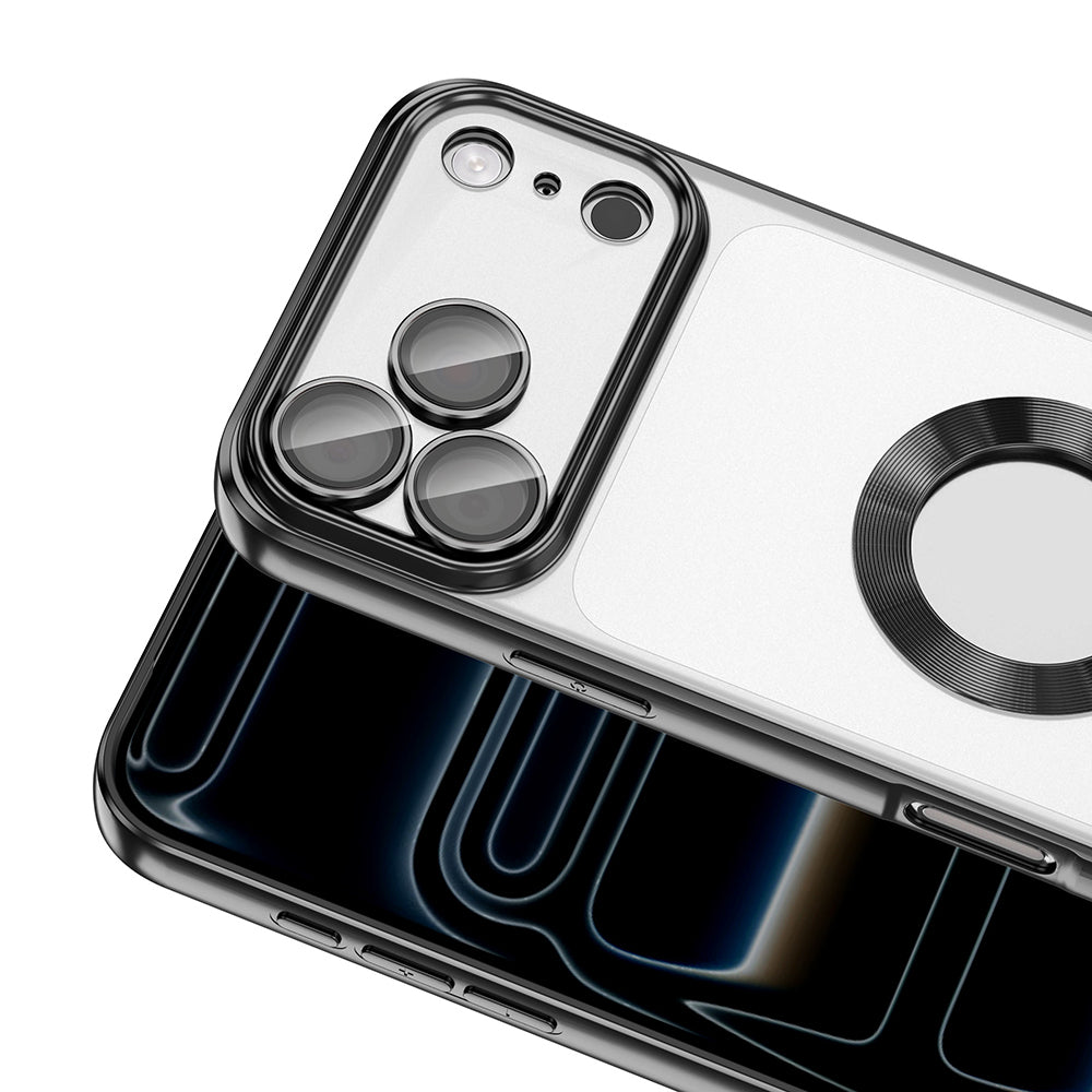 Apple iPhone 17 Pro Kılıf Kamera Korumalı Logo Gösteren Zore Omega Kapak Lila