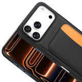 Apple iPhone 17 Pro Kılıf Kartlıklı Zore X-Kart Silikon Kapak Kahverengi