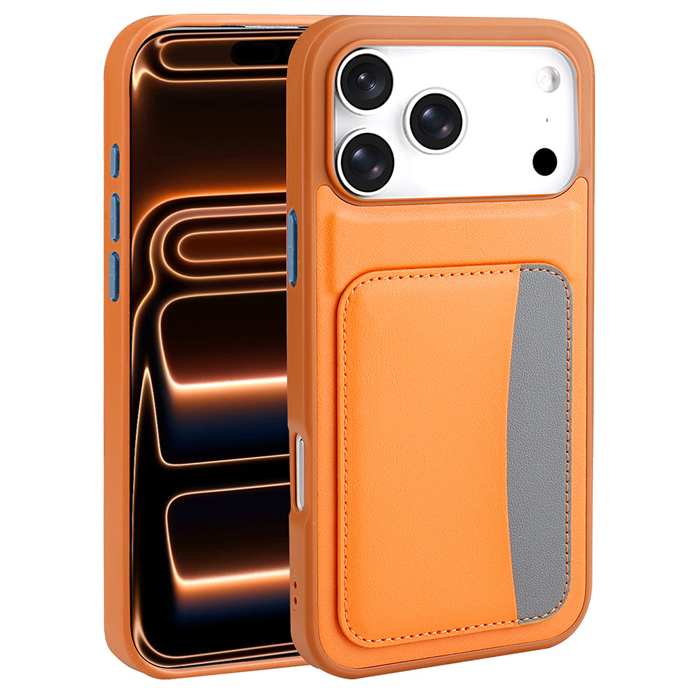 Apple iPhone 17 Pro Kılıf Kartlıklı Zore X-Kart Silikon Kapak Kahverengi