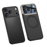 Apple iPhone 17 Pro Kılıf M-safe Şarj Özellikli 360 Derece Standlı Çift Parçalı Zore Torino Kapak Turuncu-Siyah