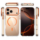 Apple iPhone 17 Pro Kılıf M-safe Şarj Özellikli Airbagli Kamera Standlı Azor Kapak Gold