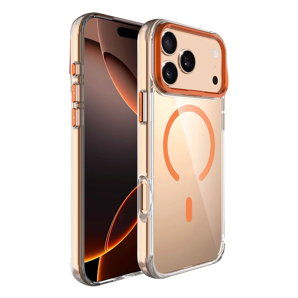 Apple iPhone 17 Pro Kılıf M-safe Şarj Özellikli Airbagli Kamera Standlı Zore Azor Kapak Lacivert