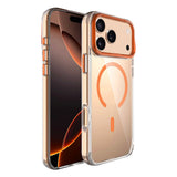 Apple iPhone 17 Pro Kılıf M-safe Şarj Özellikli Airbagli Kamera Standlı Azor Kapak Turuncu