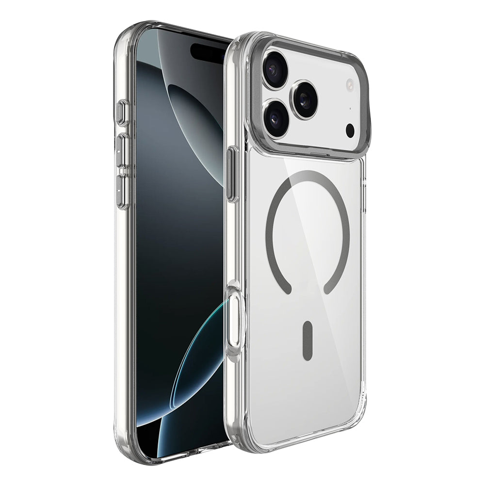 Apple iPhone 17 Pro Kılıf M-safe Şarj Özellikli Airbagli Kamera Standlı Azor Kapak Koyu Gri