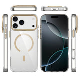 Apple iPhone 17 Pro Kılıf M-safe Şarj Özellikli Airbagli Kamera Standlı Azor Kapak Gold