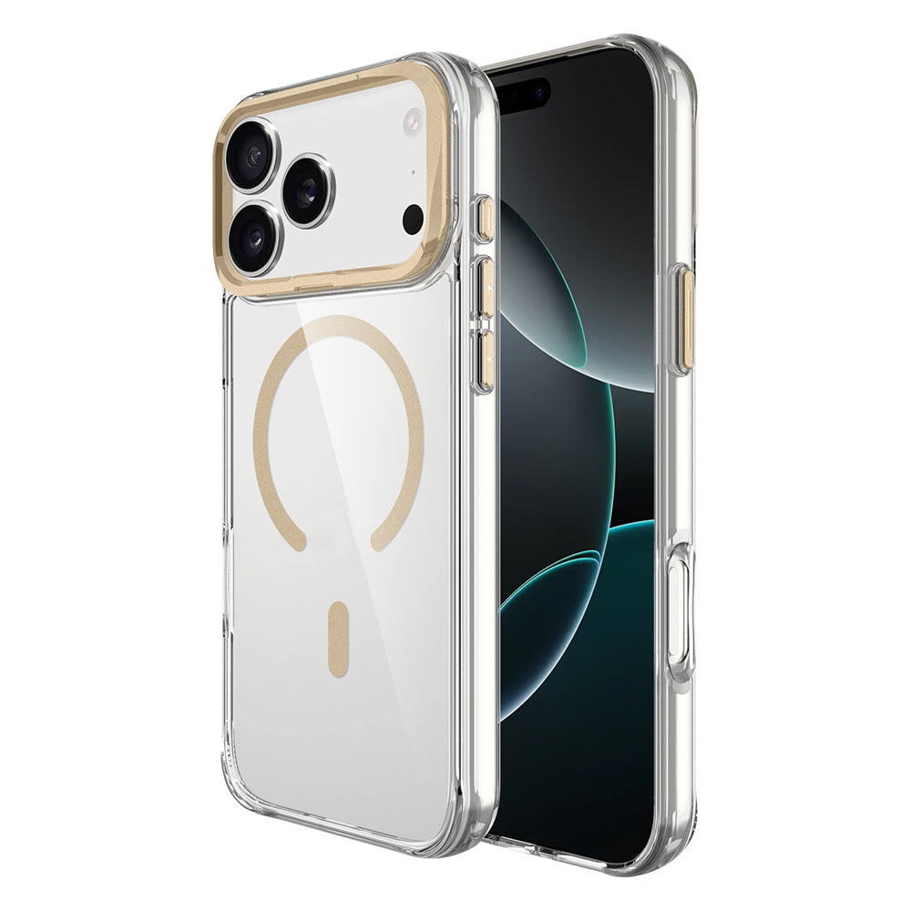 Apple iPhone 17 Pro Kılıf M-safe Şarj Özellikli Airbagli Kamera Standlı Zore Azor Kapak Lacivert