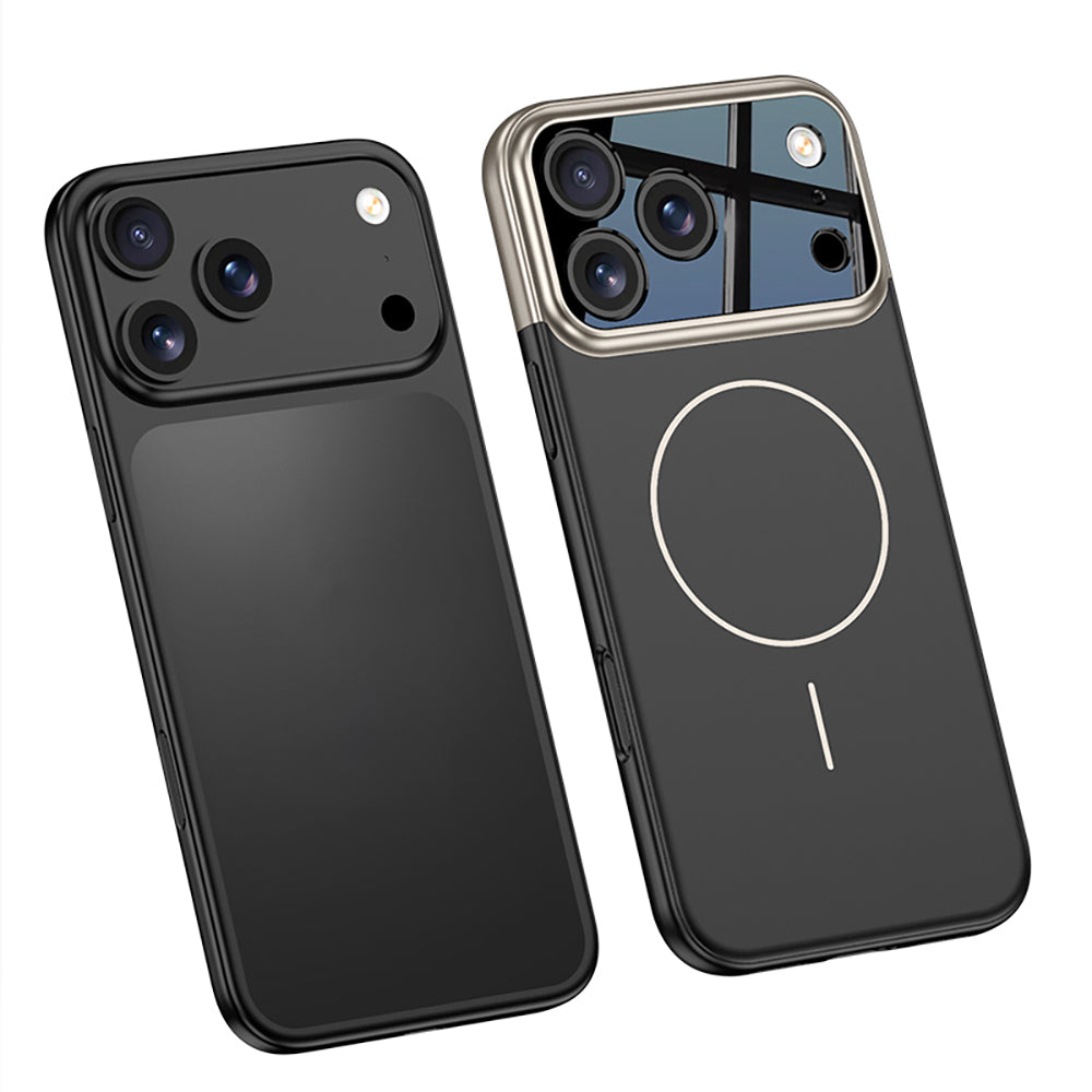 Apple iPhone 17 Pro Kılıf M-safe Şarj Özellikli Çift Parçalı Zore Napoli Kapak Lacivert-Siyah