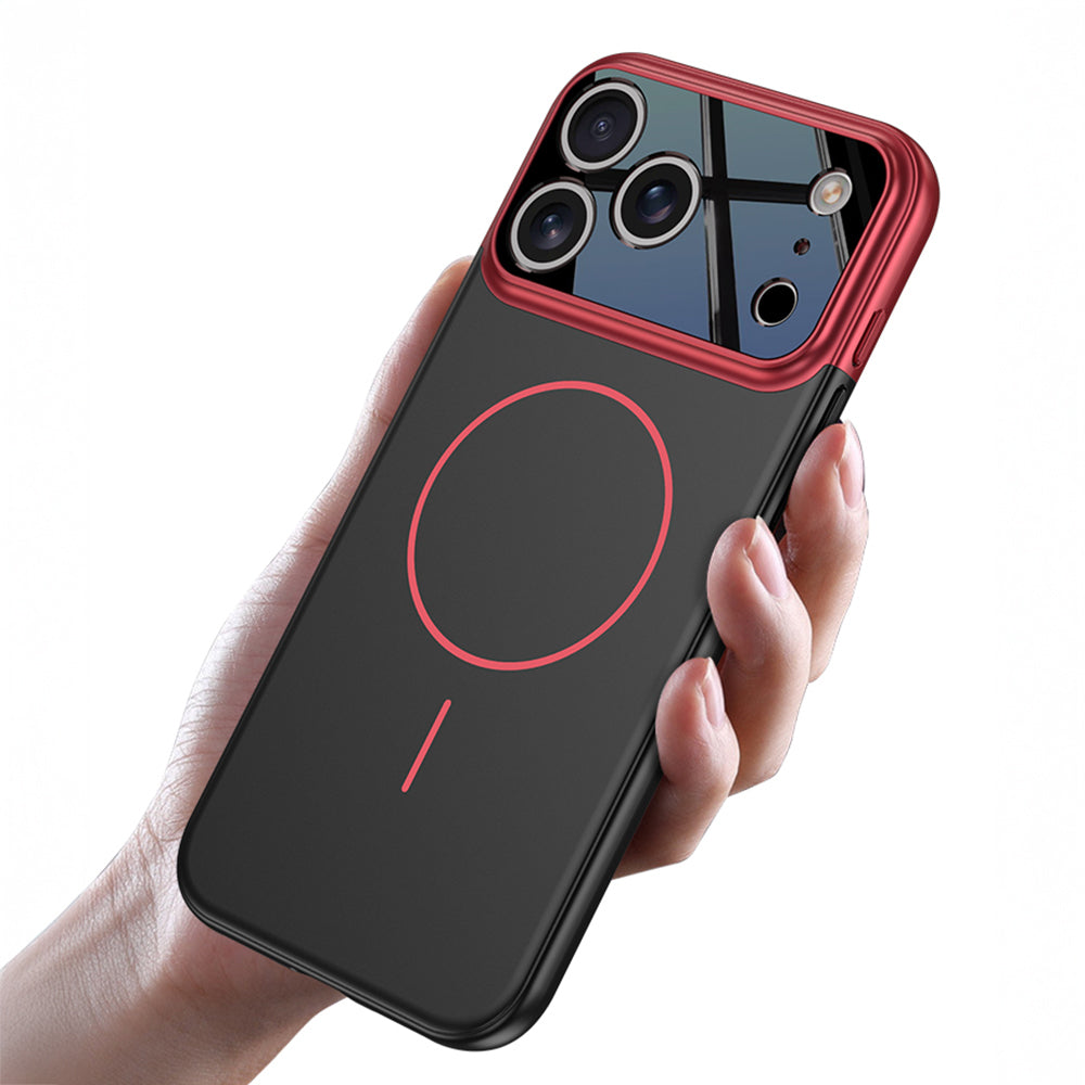 Apple iPhone 17 Pro Kılıf M-safe Şarj Özellikli Çift Parçalı Zore Napoli Kapak Lacivert-Siyah