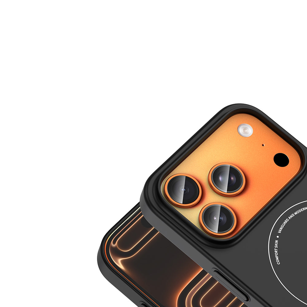 Apple iPhone 17 Pro Kılıf M-Safe Şarj Özellikli Kamera Korumalı Zore Elio Sert PC Kapak Siyah