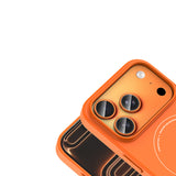 Apple iPhone 17 Pro Kılıf M-Safe Şarj Özellikli Kamera Korumalı Zore Elio Sert PC Kapak Turuncu