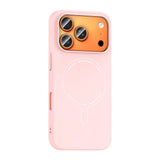 Apple iPhone 17 Pro Kılıf M-Safe Şarj Özellikli Kamera Korumalı Zore Elio Sert PC Kapak Açık Pembe