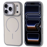 Apple iPhone 17 Pro Kılıf M-safe Şarj Özellikli Kamera Standlı Zore Notron Kapak Gri