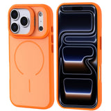 Apple iPhone 17 Pro Kılıf M-safe Şarj Özellikli Kamera Standlı Zore Notron Kapak Turuncu