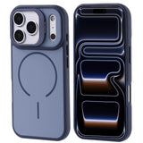Apple iPhone 17 Pro Kılıf M-safe Şarj Özellikli Kamera Standlı Zore Notron Kapak Lacivert