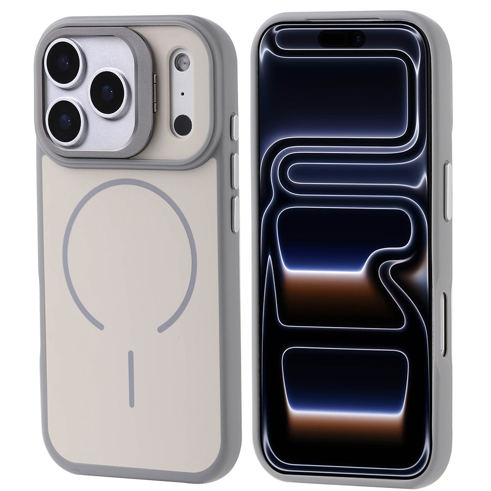 Apple iPhone 17 Pro Kılıf M-safe Şarj Özellikli Kamera Standlı Zore Notron Kapak Siyah