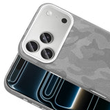 Apple iPhone 17 Pro Kılıf M-Safe Şarj Özellikli Kamuflaj Tasarımlı Zore Sera Sert PC Kapak Gümüş