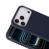 Apple iPhone 17 Pro Kılıf M-Safe Şarj Özellikli Kumaş Tasarımlı Miami Sert PC Kapak Lacivert