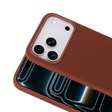 Apple iPhone 17 Pro Kılıf M-Safe Şarj Özellikli Kumaş Tasarımlı Zore Miami Sert PC Kapak Kahverengi