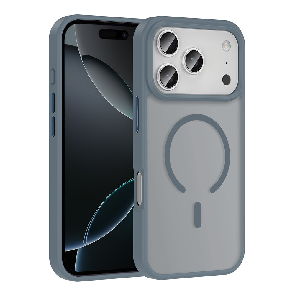 Apple iPhone 17 Pro Kılıf M-safe Şarj Özellikli Mat Arka Yüzey Zore Sio Kapak Lacivert