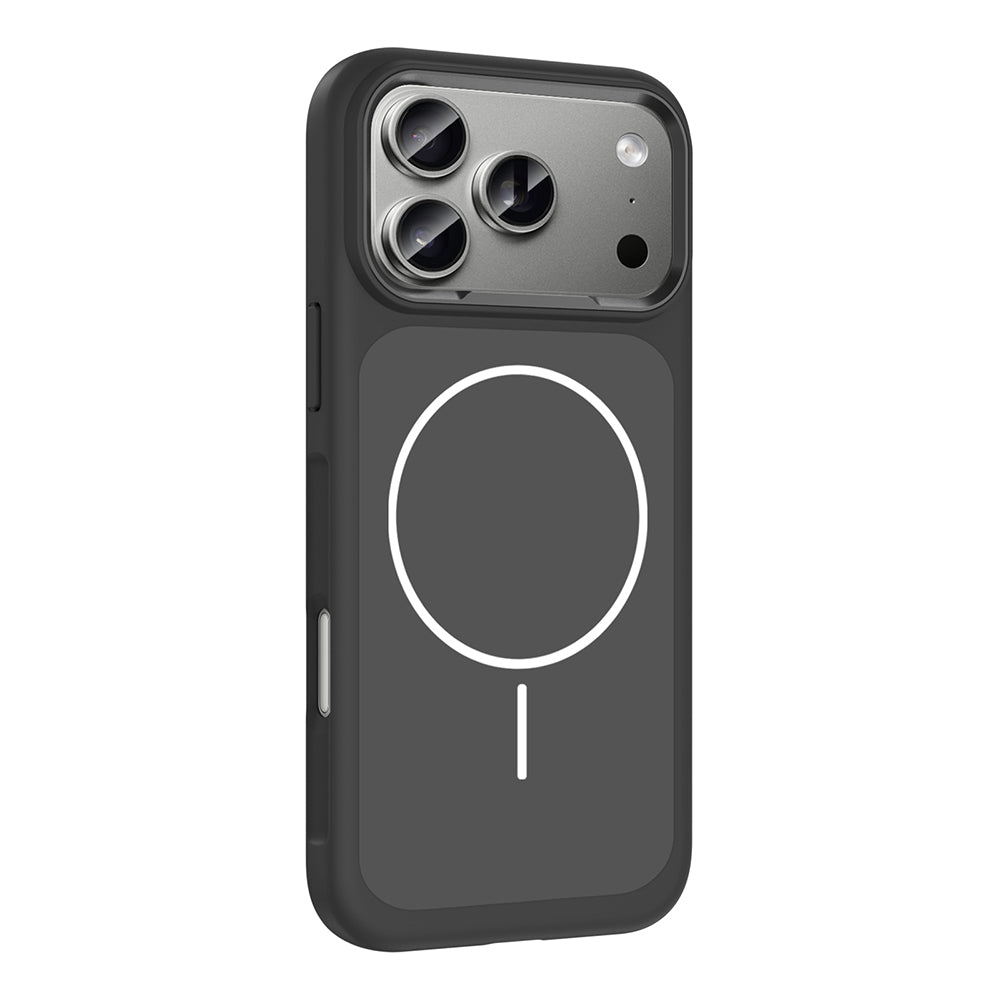 Apple iPhone 17 Pro Kılıf M-Safe Şarj Özellikli Metal Kamera Çerçeveli Zore Sanremo Silikon Kapak Turuncu