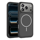 Apple iPhone 17 Pro Kılıf M-Safe Şarj Özellikli Metal Kamera Çerçeveli Zore Sanremo Silikon Kapak Beyaz