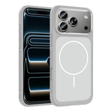 Apple iPhone 17 Pro Kılıf M-Safe Şarj Özellikli Metal Kamera Çerçeveli Zore Sanremo Silikon Kapak Beyaz