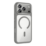 Apple iPhone 17 Pro Kılıf M-Safe Şarj Özellikli Metal Kamera Çerçeveli Zore Tiko Kapak Gri