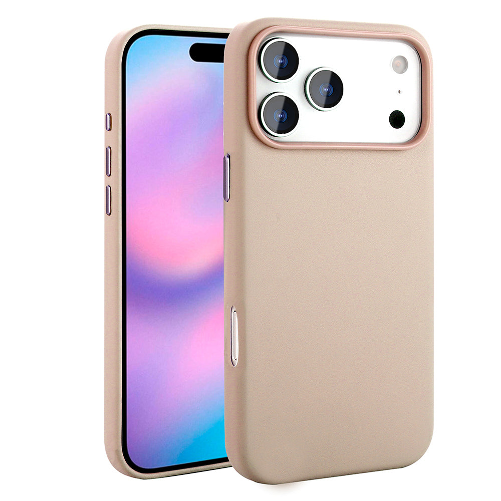Apple iPhone 17 Pro Kılıf M-safe Şarj Özellikli PU Deri Görünümlü Zore Kupra Kapak Pembe