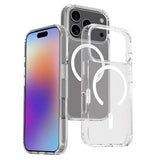 Apple iPhone 17 Pro Kılıf M-safe Şarj Özellikli Şeffaf Sert PC Zore Embos Kapak Şeffaf
