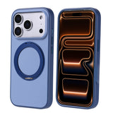 Apple iPhone 17 Pro Kılıf M-Safe Şarj Özellikli Standlı Zore Proton Silikon Kapak Lacivert