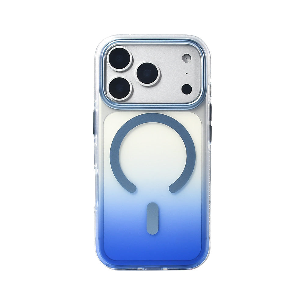 Apple iPhone 17 Pro Kılıf M-safe Şarj Özellikli Transparan Renk Geçişli Zore Toros Kapak Mavi