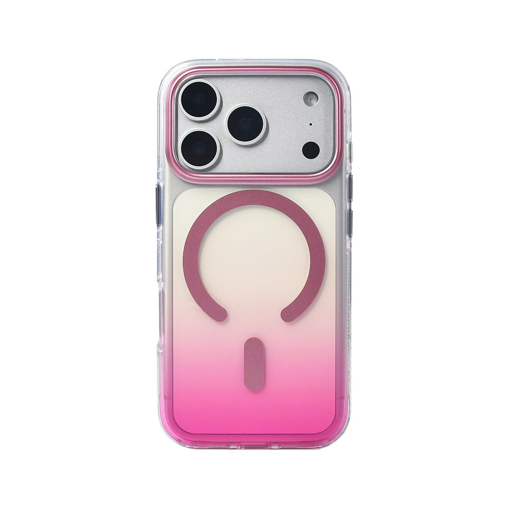 Apple iPhone 17 Pro Kılıf M-safe Şarj Özellikli Transparan Renk Geçişli Zore Toros Kapak Siyah
