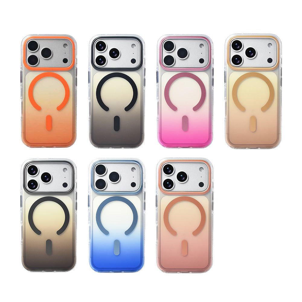 Apple iPhone 17 Pro Kılıf M-safe Şarj Özellikli Transparan Renk Geçişli Zore Toros Kapak Mavi